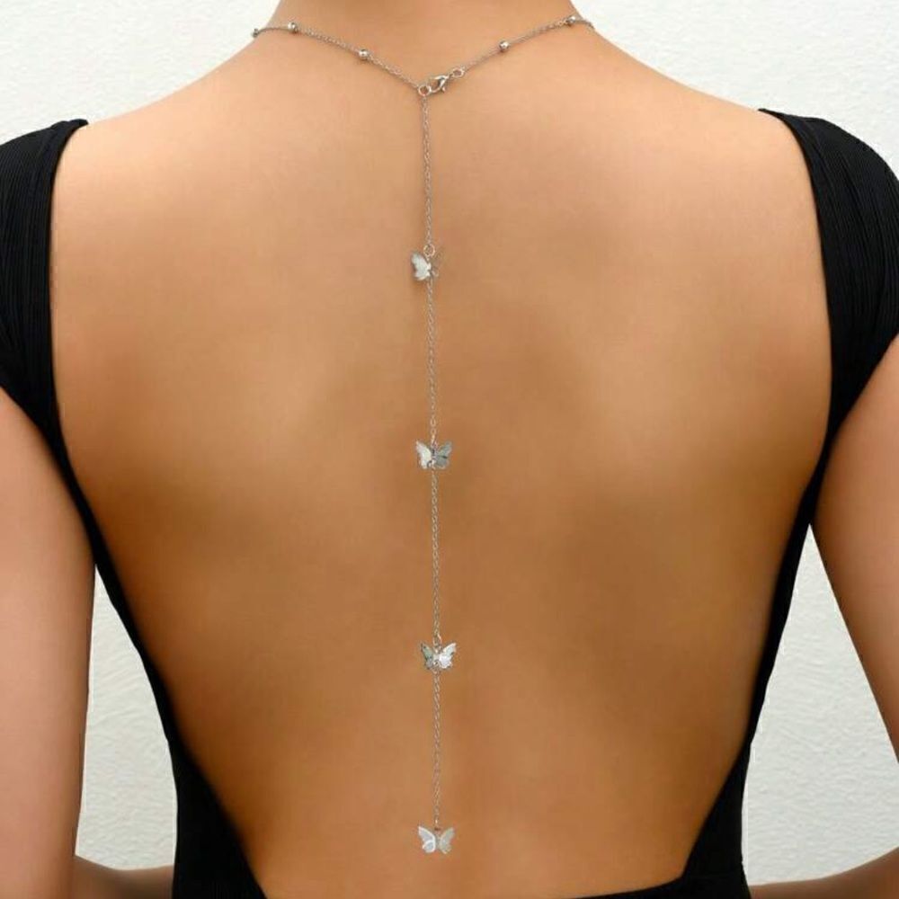 bohemian butterfly back necklace A269
